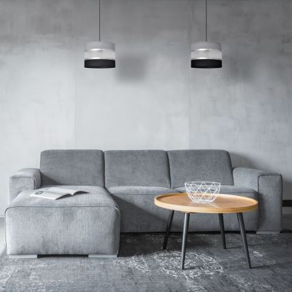 Chandelier on a string HELEN 1xE27/15W/230V d. 20 cm black/grey/silver