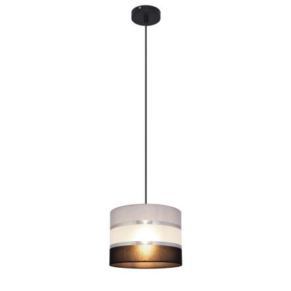 Chandelier on a string HELEN 1xE27/15W/230V d. 20 cm black/grey/silver
