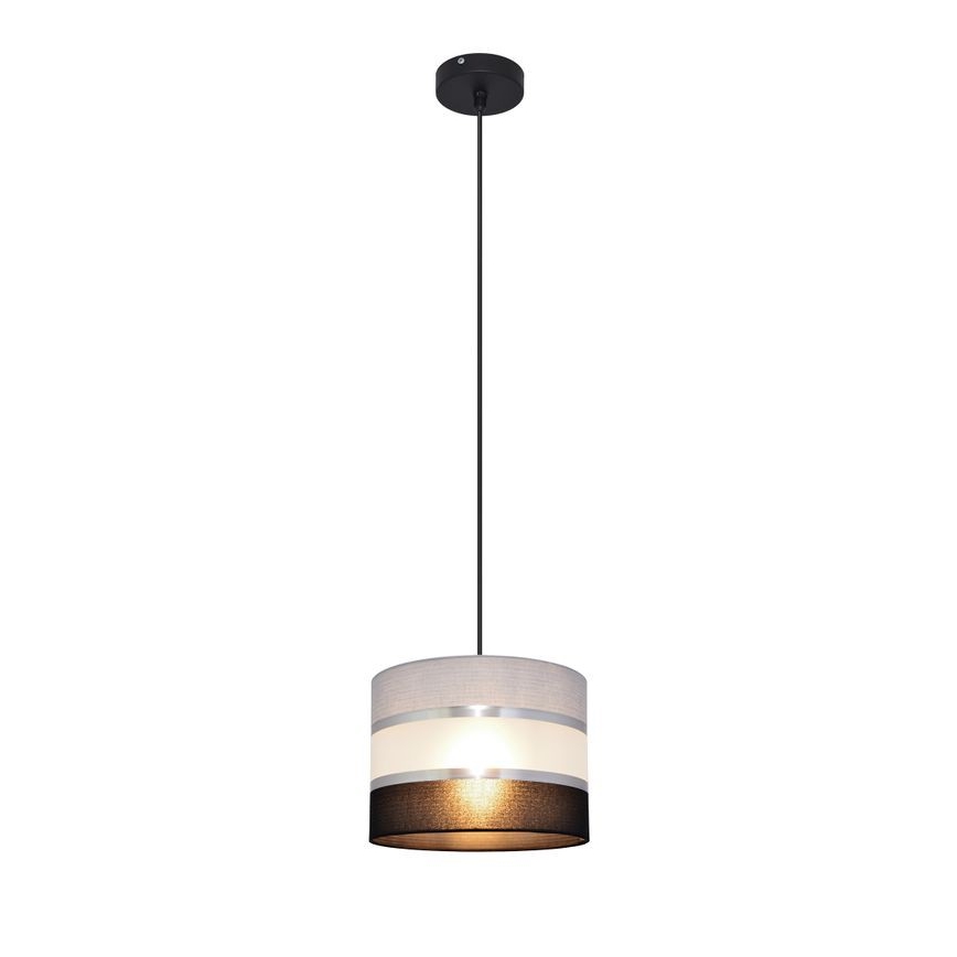 Chandelier on a string HELEN 1xE27/15W/230V d. 20 cm black/grey/silver