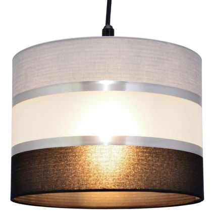Chandelier on a string HELEN 1xE27/15W/230V d. 20 cm black/grey/silver