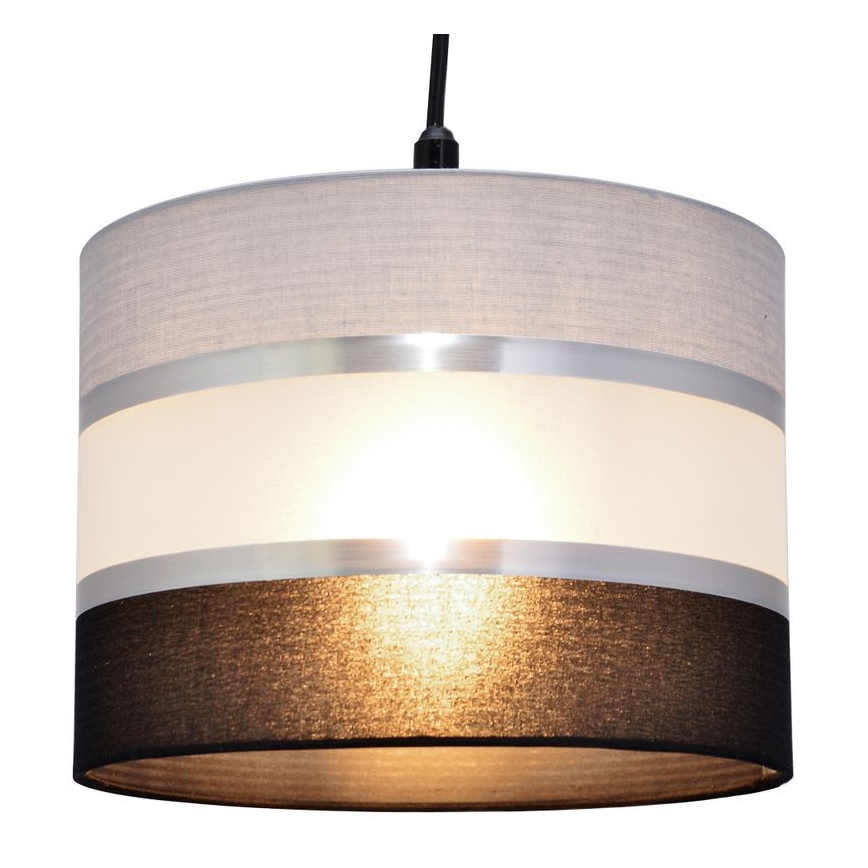 Chandelier on a string HELEN 1xE27/15W/230V d. 20 cm black/grey/silver