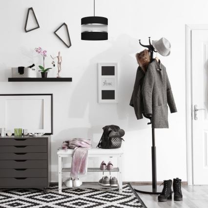 Chandelier on a string HELEN 1xE27/15W/230V d. 20 cm black/silver