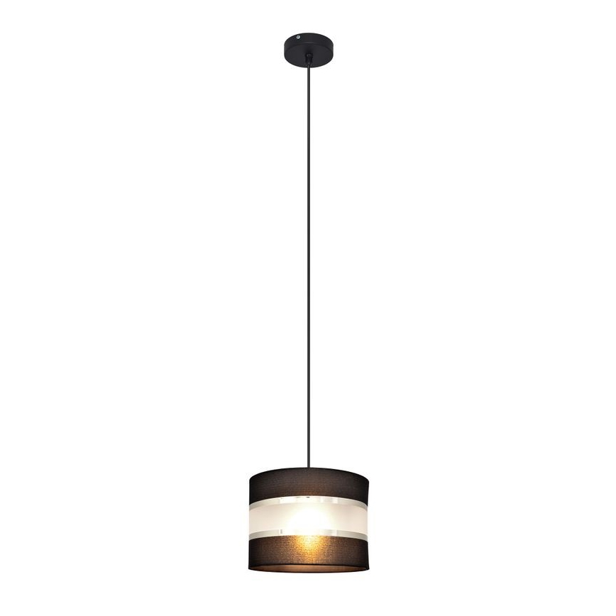 Chandelier on a string HELEN 1xE27/15W/230V d. 20 cm black/silver