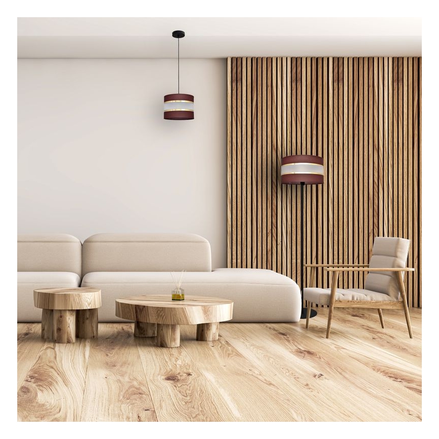 Chandelier on a string HELEN 1xE27/15W/230V d. 20 cm brown/black/golden