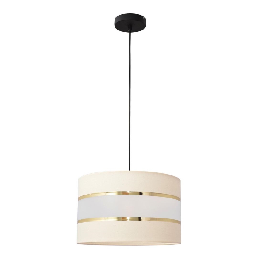 Chandelier on a string HELEN 1xE27/15W/230V d. 20 cm cream/black/golden