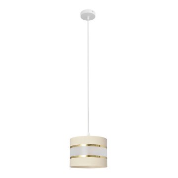 Chandelier on a string HELEN 1xE27/15W/230V d. 20 cm cream/golden