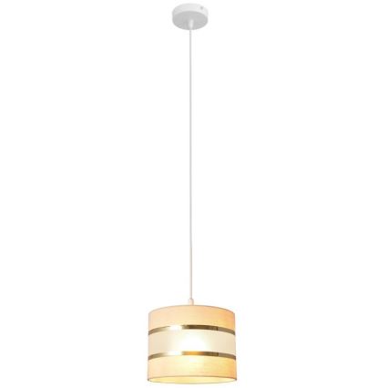 Chandelier on a string HELEN 1xE27/15W/230V d. 20 cm cream/golden