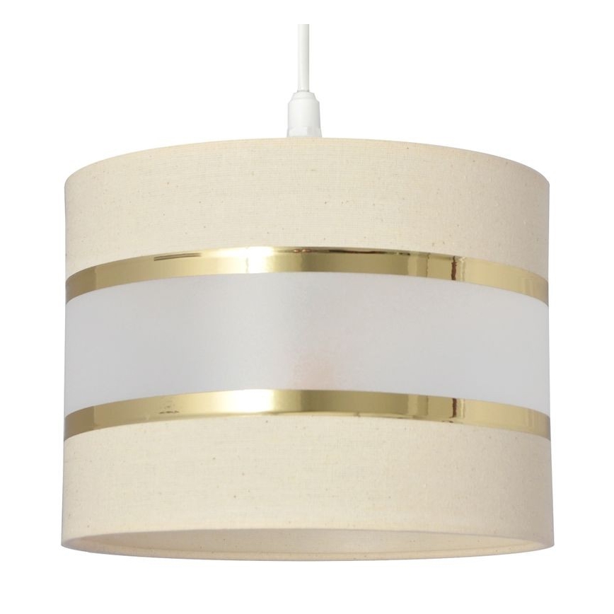Chandelier on a string HELEN 1xE27/15W/230V d. 20 cm cream/golden
