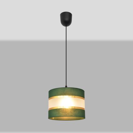 Chandelier on a string HELEN 1xE27/15W/230V d. 20 cm green/gold