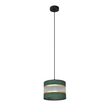 Chandelier on a string HELEN 1xE27/15W/230V d. 20 cm green/gold