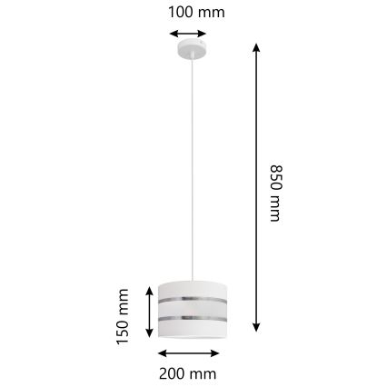 Chandelier on a string HELEN 1xE27/15W/230V d. 20 cm white