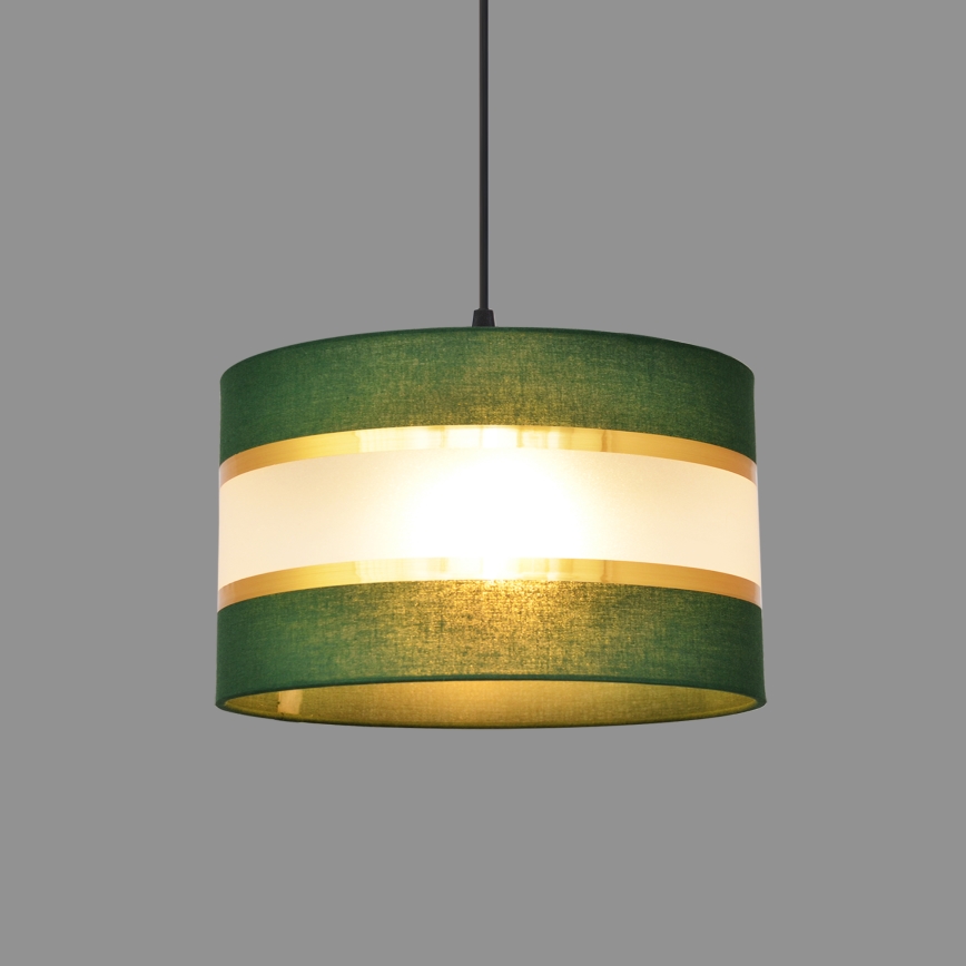 Chandelier on a string HELEN 1xE27/15W/230V d. 25 cm green/gold