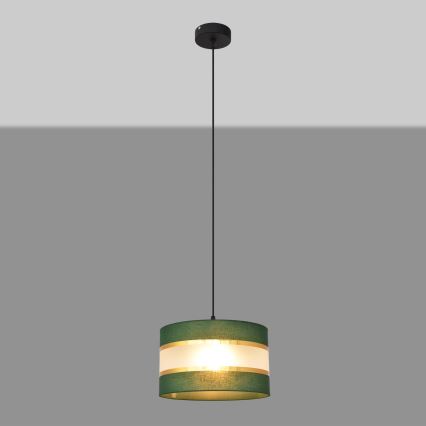 Chandelier on a string HELEN 1xE27/15W/230V d. 25 cm green/gold