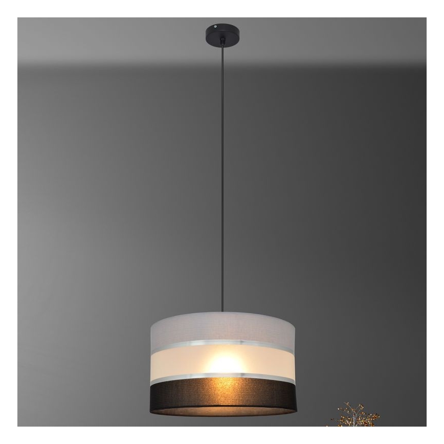 Chandelier on a string HELEN 1xE27/15W/230V d. 35 cm black/grey/silver