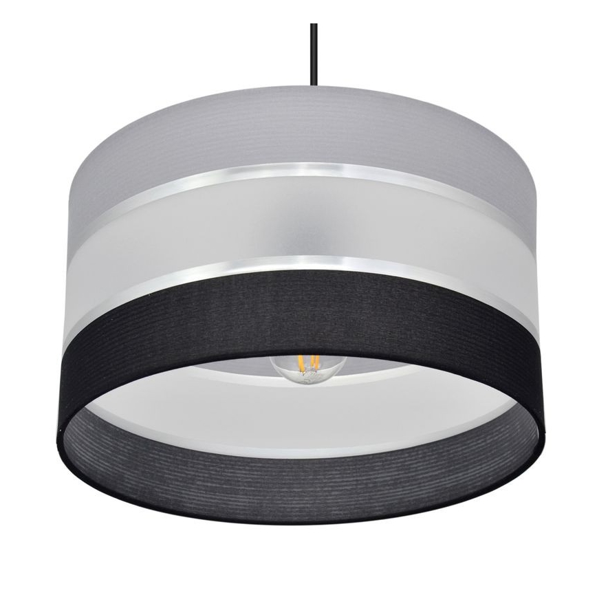 Chandelier on a string HELEN 1xE27/15W/230V d. 35 cm black/grey/silver