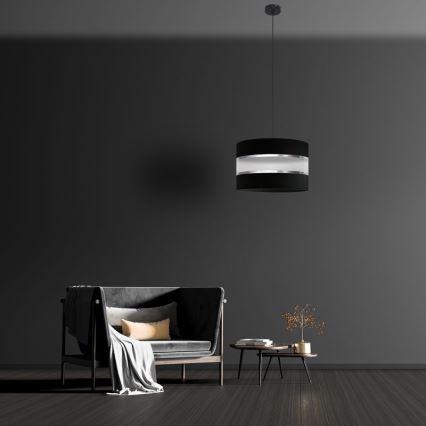 Chandelier on a string HELEN 1xE27/15W/230V d. 35 cm black/silver