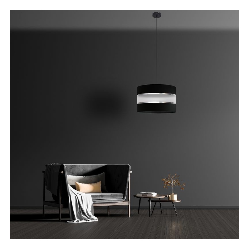 Chandelier on a string HELEN 1xE27/15W/230V d. 35 cm black/silver