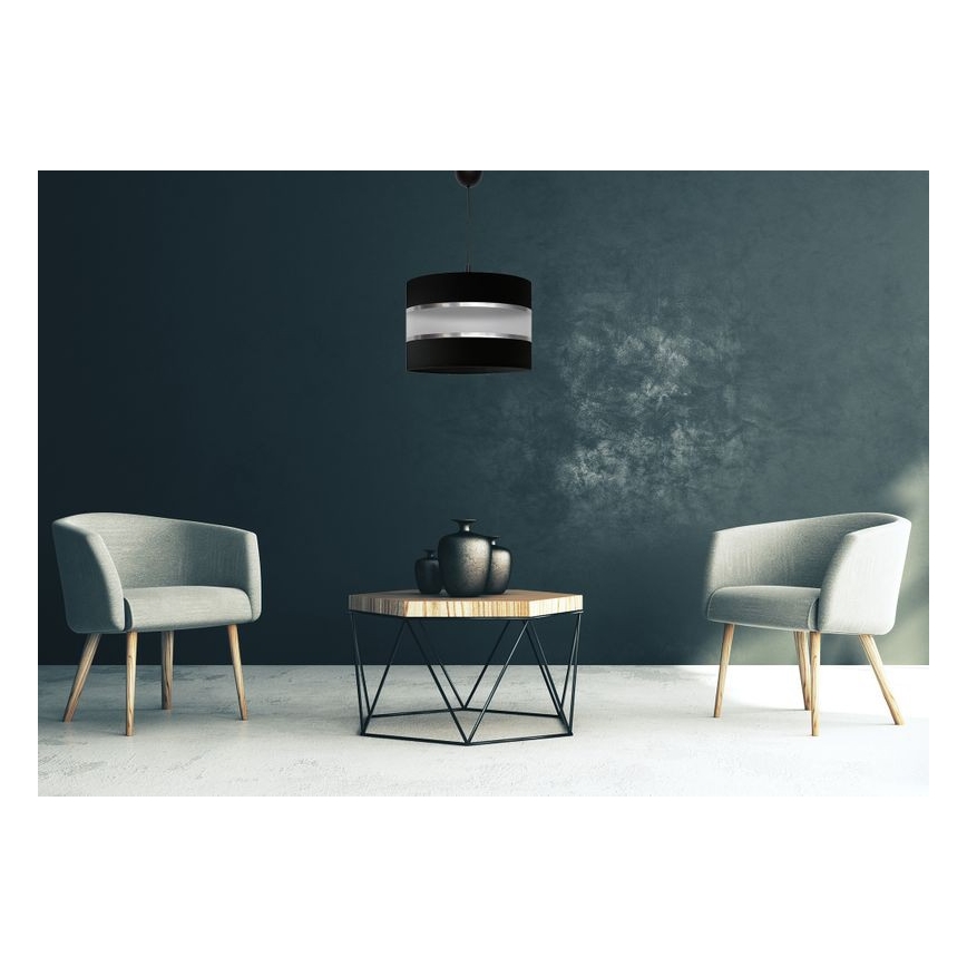 Chandelier on a string HELEN 1xE27/15W/230V d. 35 cm black/silver
