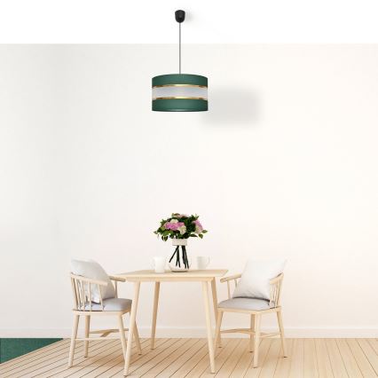 Chandelier on a string HELEN 1xE27/15W/230V d. 35 cm green/gold