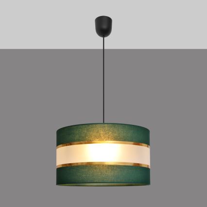 Chandelier on a string HELEN 1xE27/15W/230V d. 35 cm green/gold