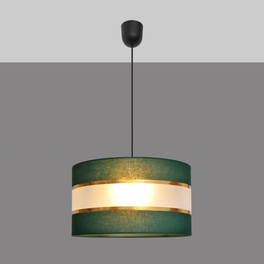 Chandelier on a string HELEN 1xE27/15W/230V d. 35 cm green/gold