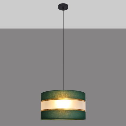 Chandelier on a string HELEN 1xE27/15W/230V d. 35 cm green/gold