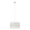 Chandelier on a string HELEN 1xE27/15W/230V d. 35 cm white/golden