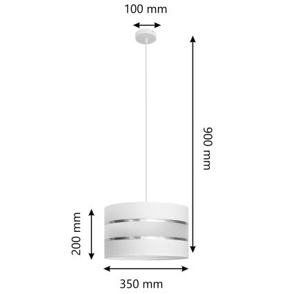 Chandelier on a string HELEN 1xE27/15W/230V d. 35 cm white