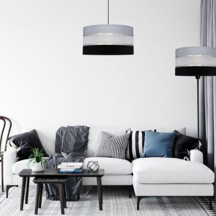 Chandelier on a string HELEN 1xE27/15W/230V d. 40 cm black/grey/silver