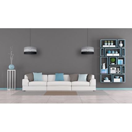 Chandelier on a string HELEN 1xE27/15W/230V d. 40 cm black/grey/silver