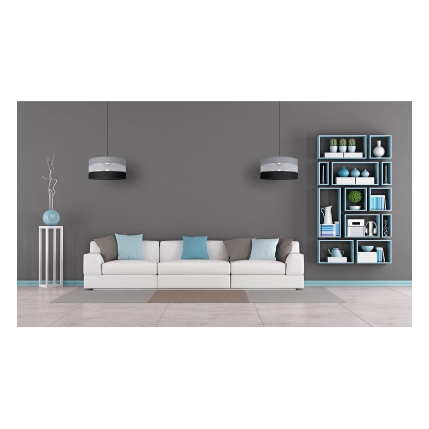 Chandelier on a string HELEN 1xE27/15W/230V d. 40 cm black/grey/silver