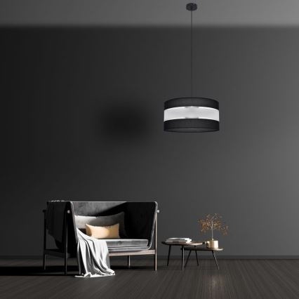 Chandelier on a string HELEN 1xE27/15W/230V d. 40 cm black/silver