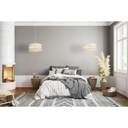 Chandelier on a string HELEN 1xE27/15W/230V d. 40 cm cream/golden