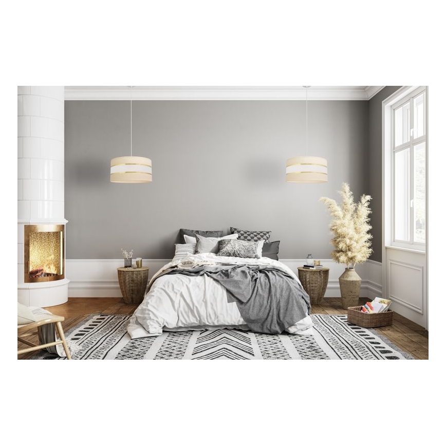 Chandelier on a string HELEN 1xE27/15W/230V d. 40 cm cream/golden