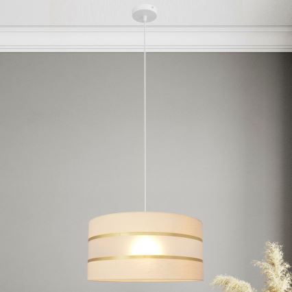 Chandelier on a string HELEN 1xE27/15W/230V d. 40 cm cream/golden