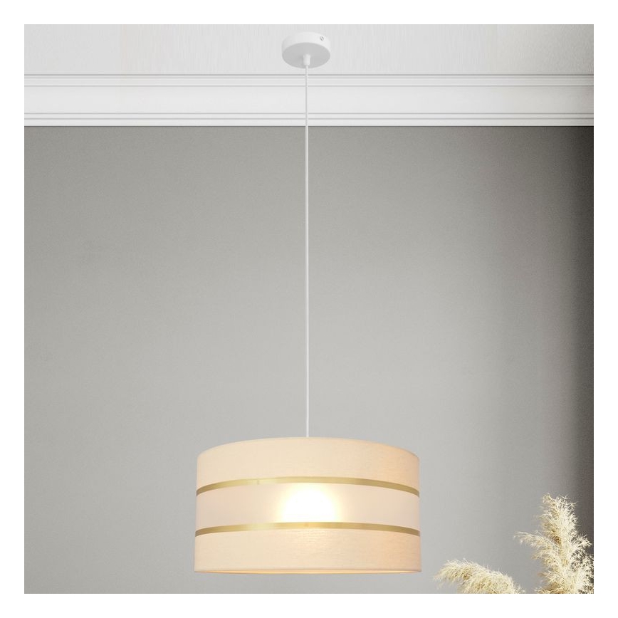 Chandelier on a string HELEN 1xE27/15W/230V d. 40 cm cream/golden