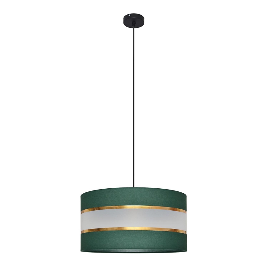 Chandelier on a string HELEN 1xE27/15W/230V d. 40 cm green/gold
