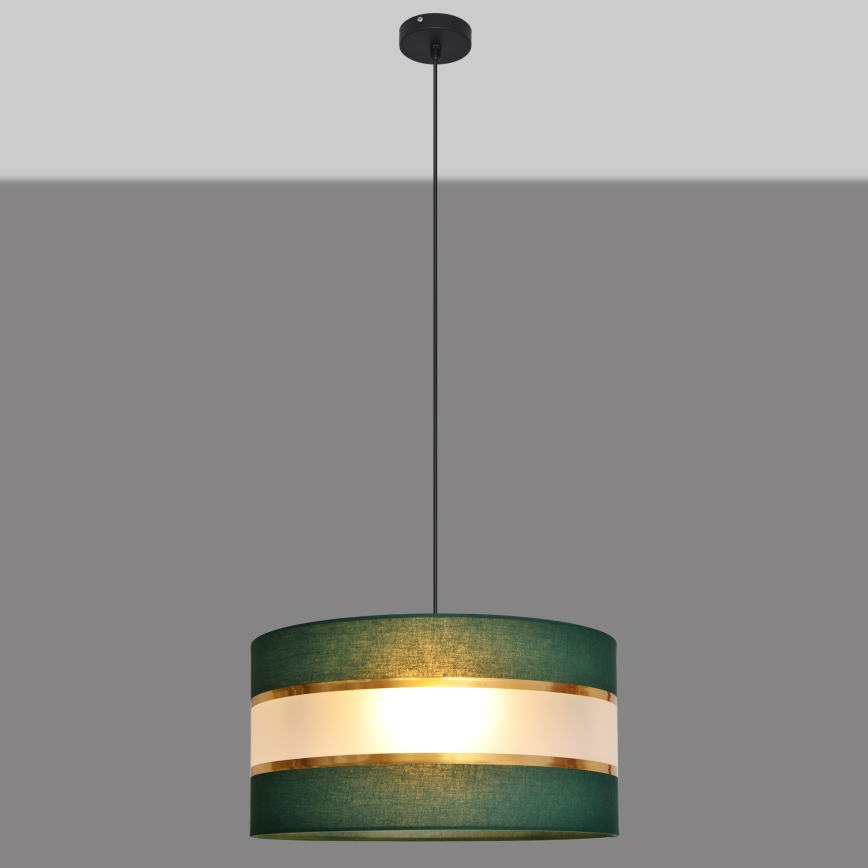 Chandelier on a string HELEN 1xE27/15W/230V d. 40 cm green/gold