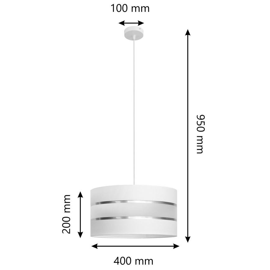 Chandelier on a string HELEN 1xE27/15W/230V d. 40 cm white