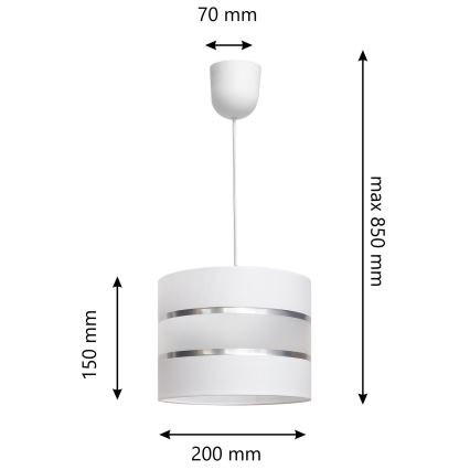 Chandelier on a string HELEN 1xE27/15W/230V white