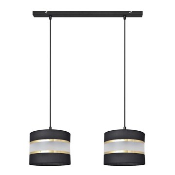 Chandelier on a string HELEN 2xE27/15W/230V black/golden