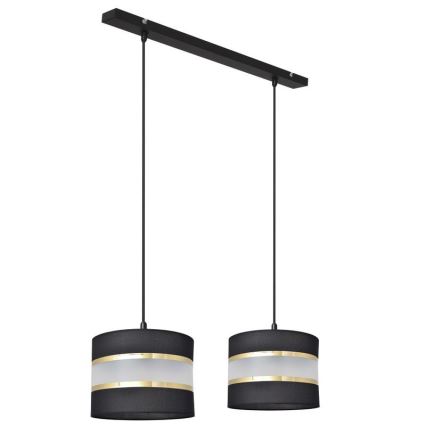 Chandelier on a string HELEN 2xE27/15W/230V black/golden