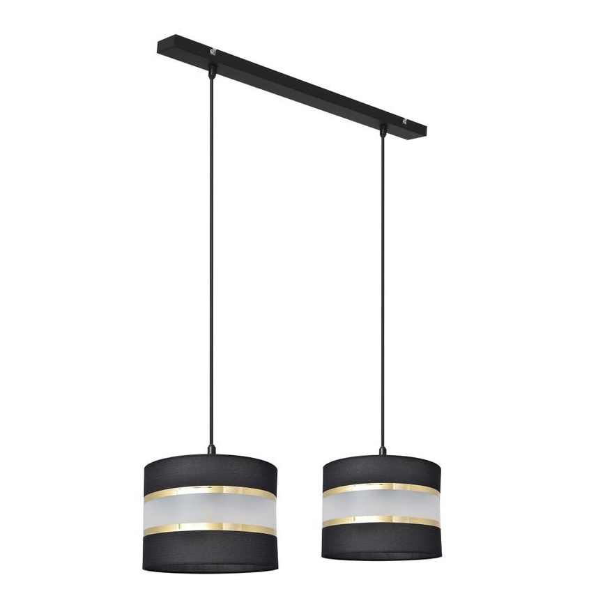 Chandelier on a string HELEN 2xE27/15W/230V black/golden