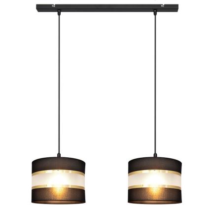 Chandelier on a string HELEN 2xE27/15W/230V black/golden