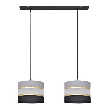 Chandelier on a string HELEN 2xE27/15W/230V black/grey/golden