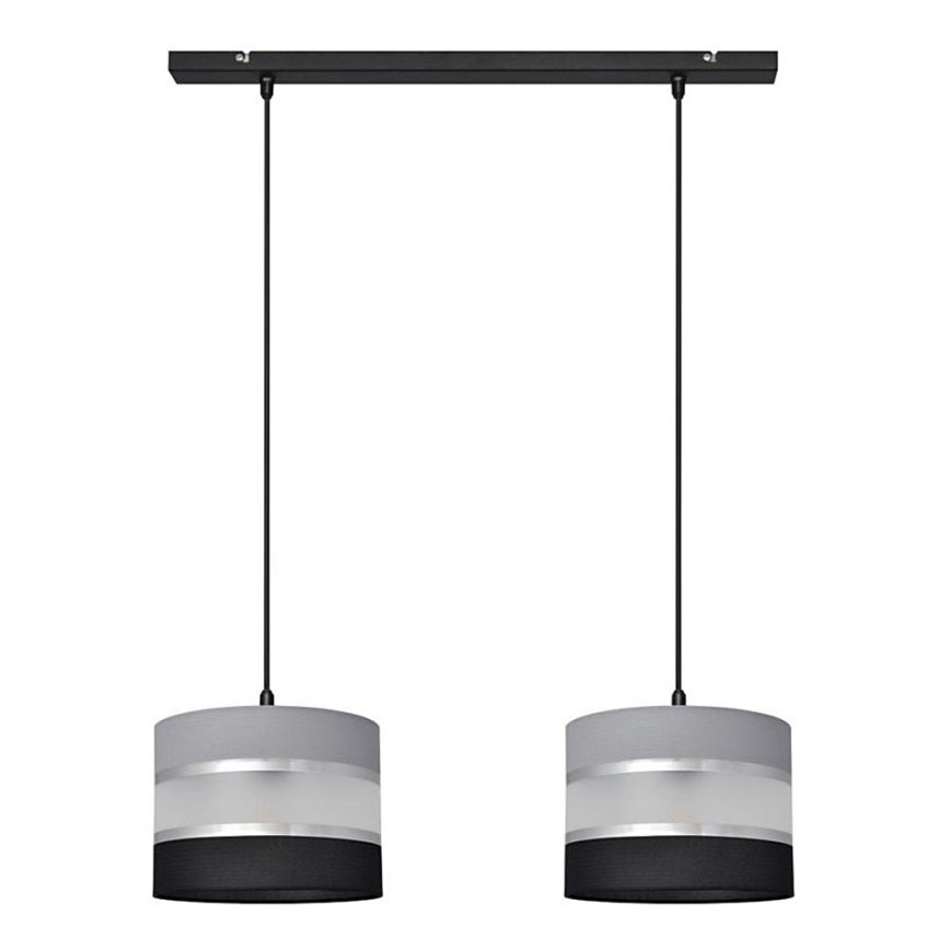 Chandelier on a string HELEN 2xE27/15W/230V black/grey/silver