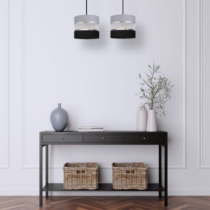 Chandelier on a string HELEN 2xE27/15W/230V black/grey/silver