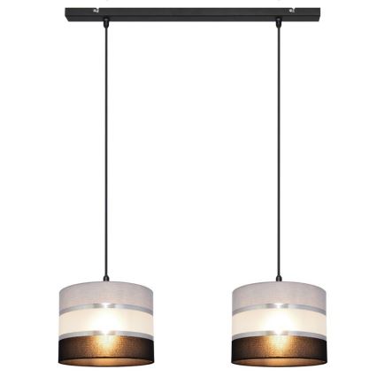 Chandelier on a string HELEN 2xE27/15W/230V black/grey/silver
