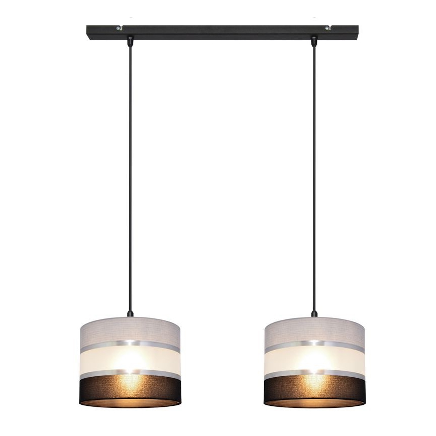 Chandelier on a string HELEN 2xE27/15W/230V black/grey/silver