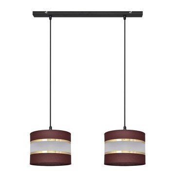 Chandelier on a string HELEN 2xE27/15W/230V brown/black/golden